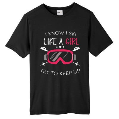 Girl Winter 2018 Skiing Tall Fusion ChromaSoft Performance T-Shirt