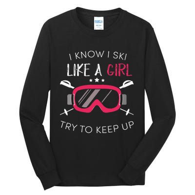 Girl Winter 2018 Skiing Tall Long Sleeve T-Shirt