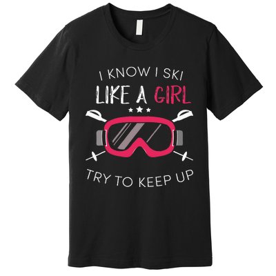 Girl Winter 2018 Skiing Premium T-Shirt