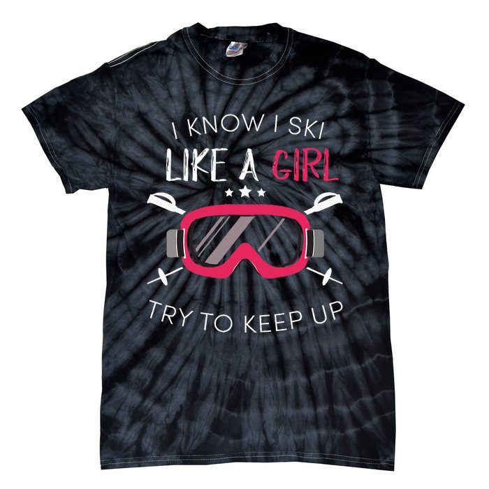 Girl Winter 2018 Skiing Tie-Dye T-Shirt