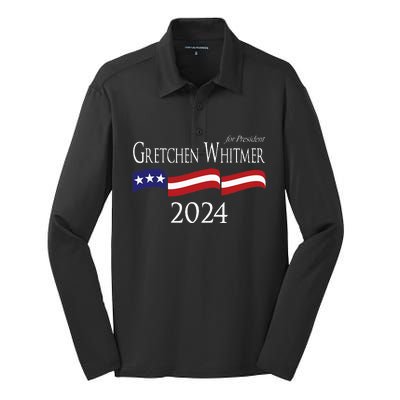 Gretchen Whitmer 2024 For President Election Campaign Silk Touch Performance Long Sleeve Polo