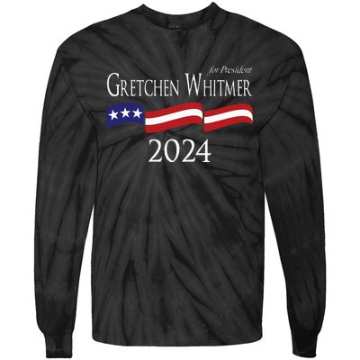 Gretchen Whitmer 2024 For President Election Campaign Tie-Dye Long Sleeve Shirt