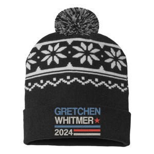 Gretchen Whitmer 2024 For President Election Campaign Funny USA-Made Snowflake Beanie