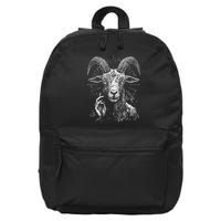 Goat With 3rd Eye And Sacred Blessing Hand Gesture 16 in Basic Backpack