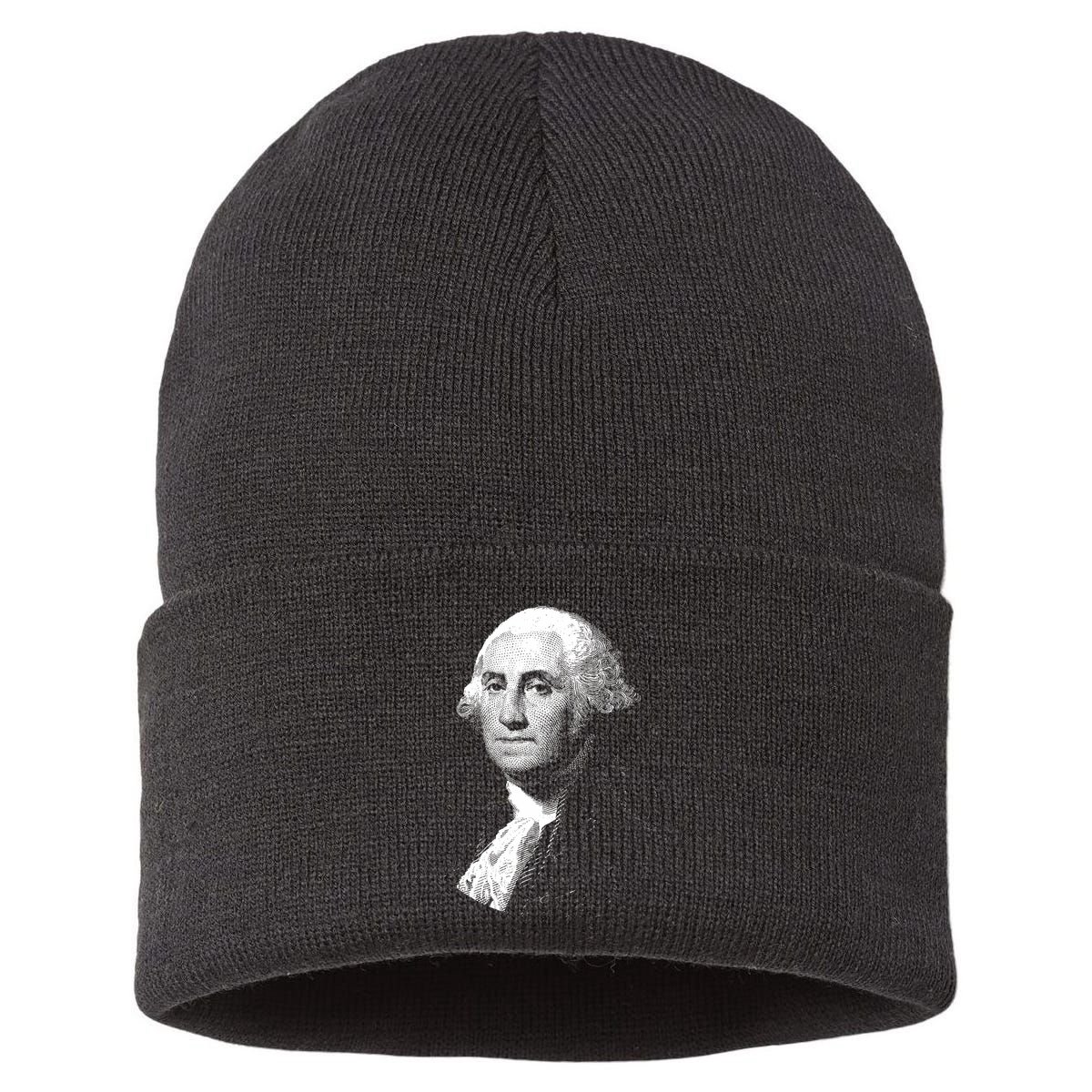George Washington 4th Of July Design Sustainable Knit Beanie