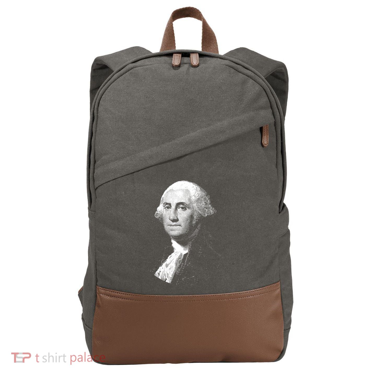 George Washington 4th Of July Design Cotton Canvas Backpack