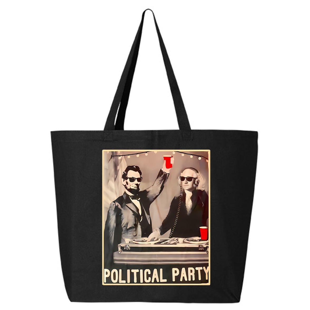 George Washington And Abraham Lincoln Political Party 25L Jumbo Tote