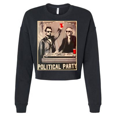 George Washington And Abraham Lincoln Political Party Cropped Pullover Crew