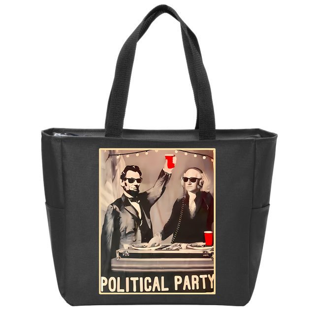 George Washington And Abraham Lincoln Political Party Zip Tote Bag