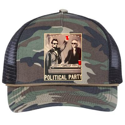 George Washington And Abraham Lincoln Political Party Retro Rope Trucker Hat Cap