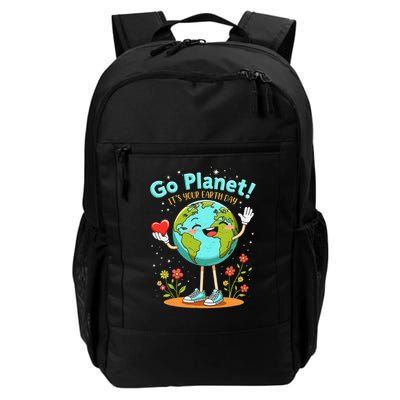Globe With A Smiling Face Go Planet Its Your Earth Day Daily Commute Backpack
