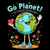 Globe With A Smiling Face Go Planet Its Your Earth Day Wool Snapback Cap