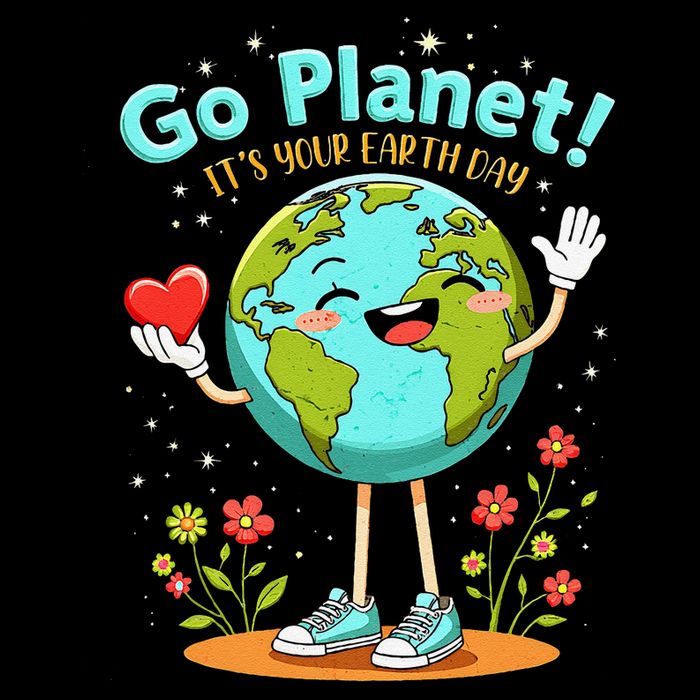Globe With A Smiling Face Go Planet Its Your Earth Day Wool Snapback Cap