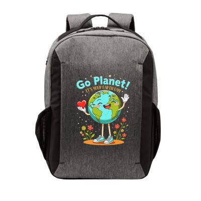Globe With A Smiling Face Go Planet Its Your Earth Day Vector Backpack