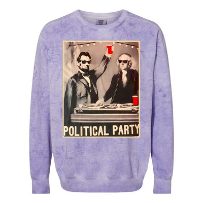 George Washington And Abraham Lincoln Political Party Colorblast Crewneck Sweatshirt