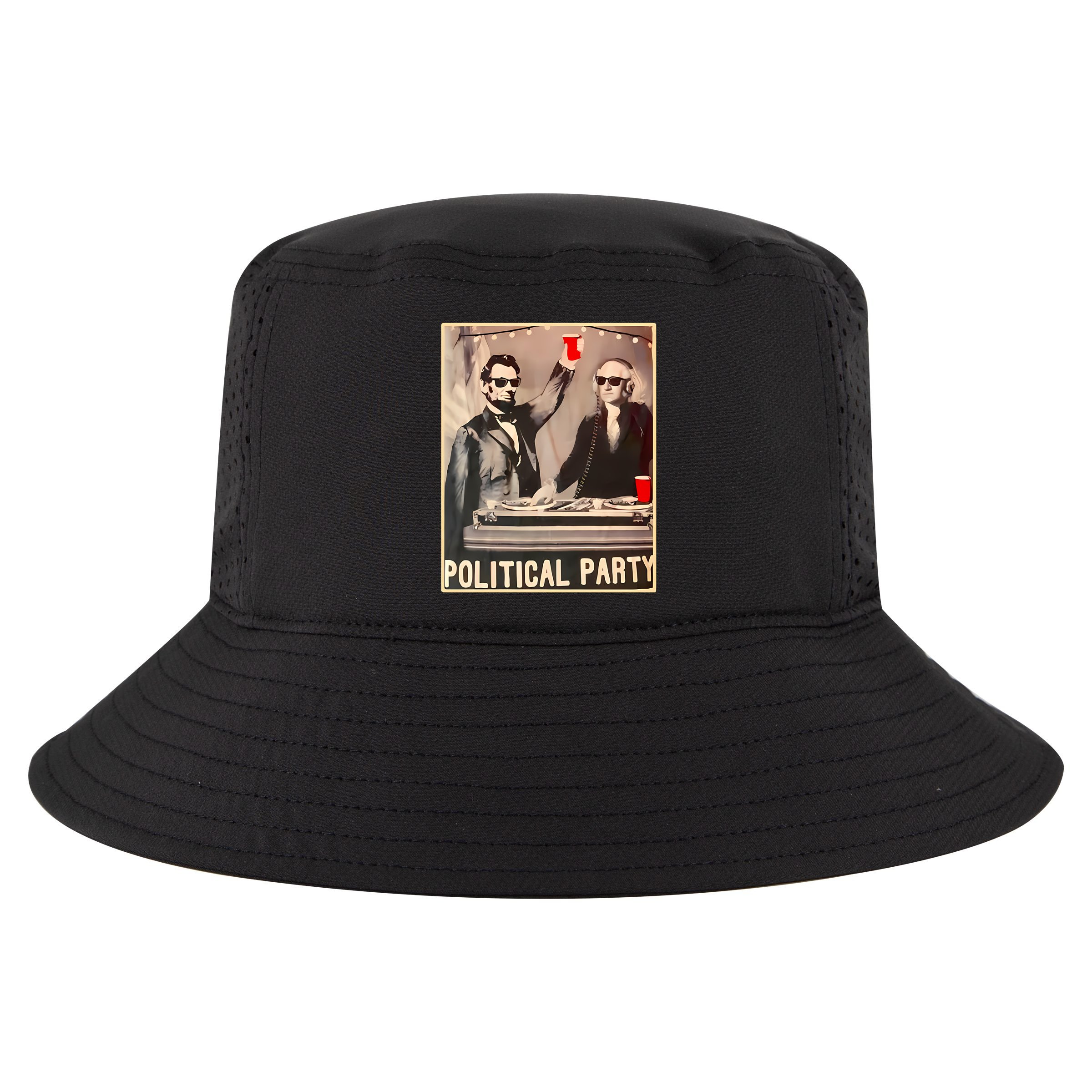 George Washington And Abraham Lincoln Political Party Cool Comfort Performance Bucket Hat