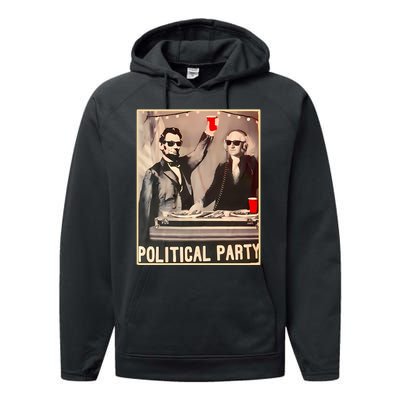 George Washington And Abraham Lincoln Political Party Performance Fleece Hoodie