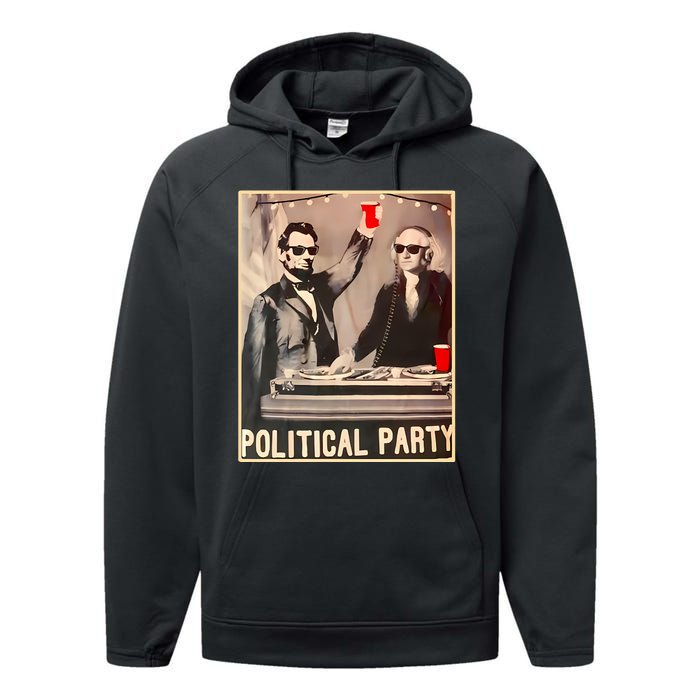 George Washington And Abraham Lincoln Political Party Performance Fleece Hoodie