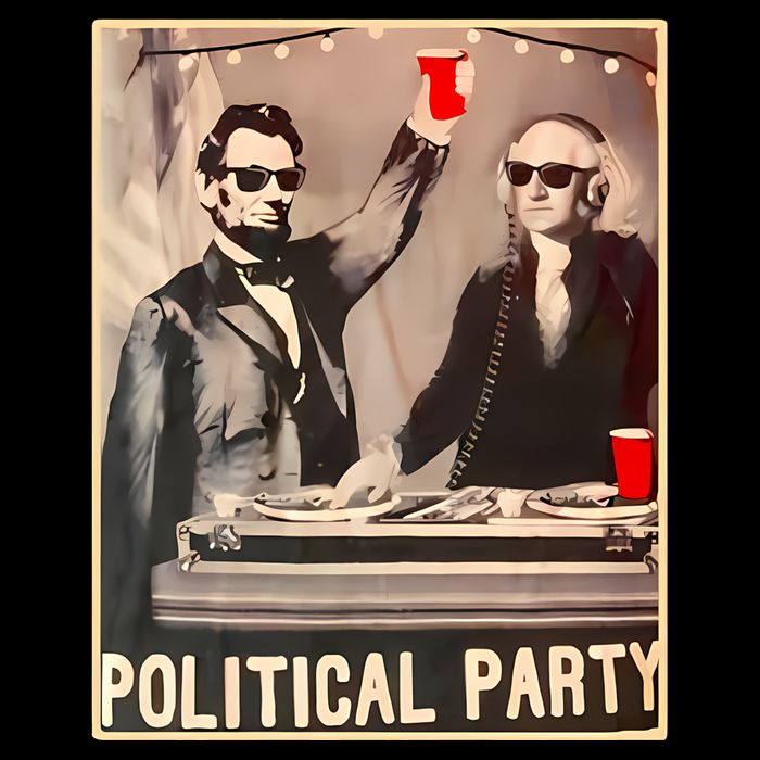 George Washington And Abraham Lincoln Political Party Cooling Performance Crew T-Shirt