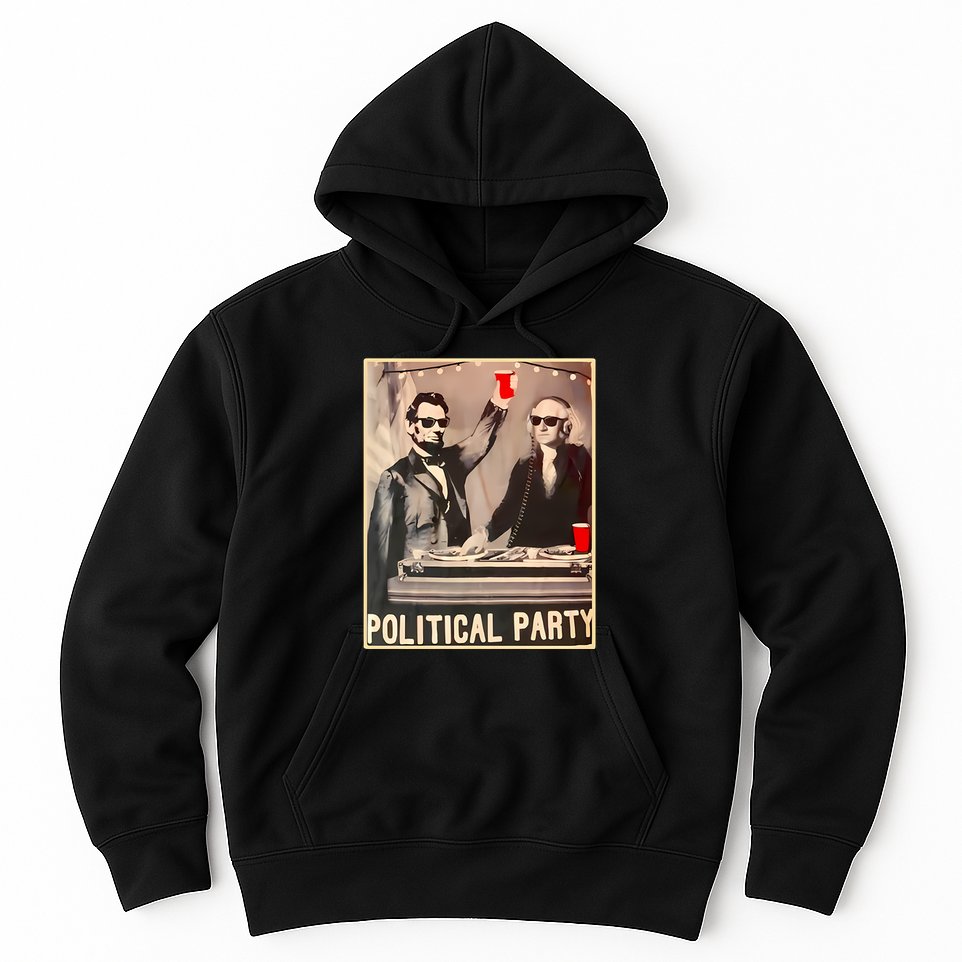 George Washington And Abraham Lincoln Political Party Hoodie