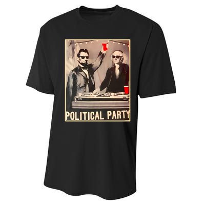 George Washington And Abraham Lincoln Political Party Performance Sprint T-Shirt