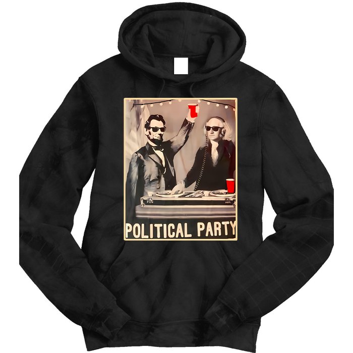 George Washington And Abraham Lincoln Political Party Tie Dye Hoodie