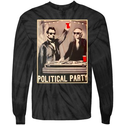 George Washington And Abraham Lincoln Political Party Tie-Dye Long Sleeve Shirt