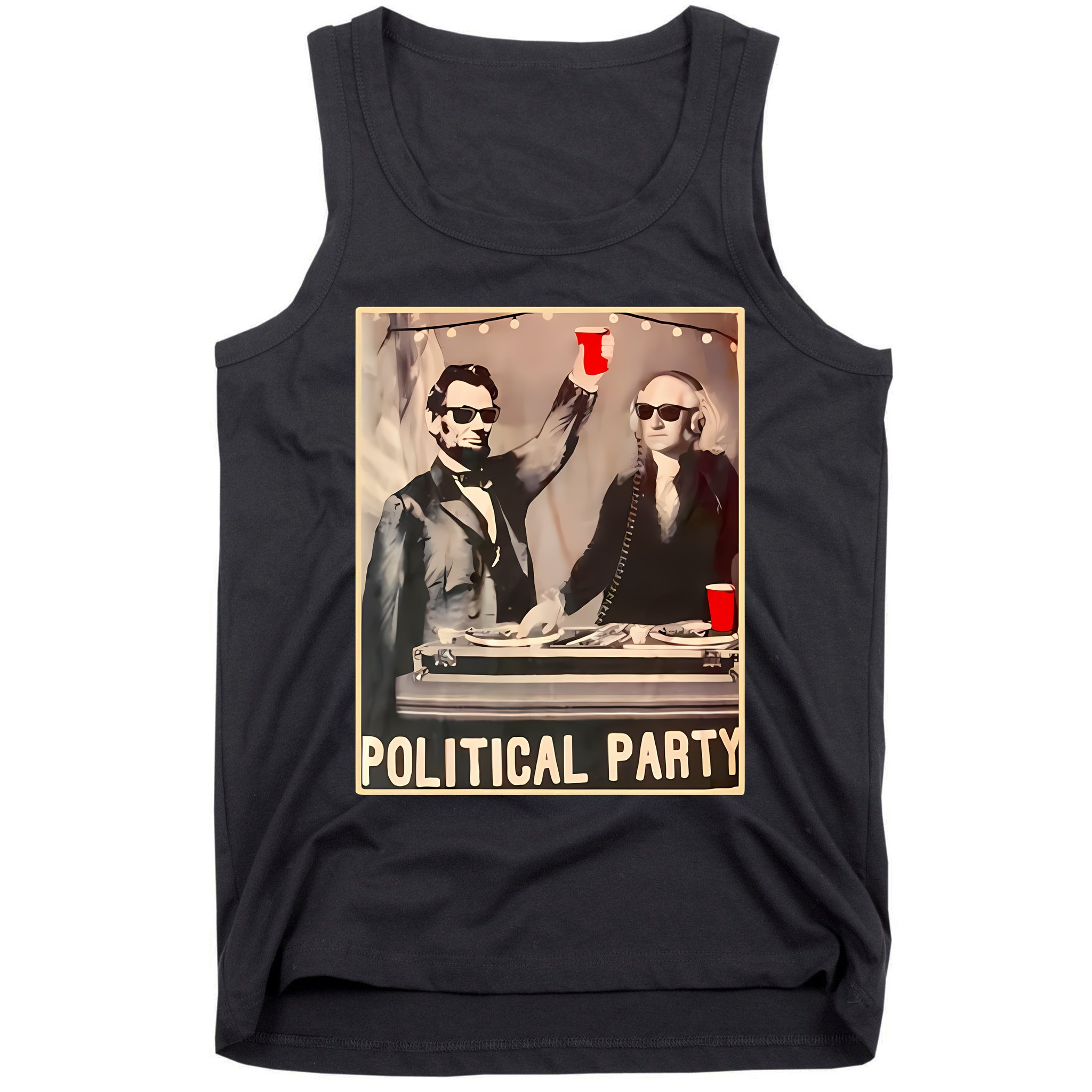 George Washington And Abraham Lincoln Political Party Tank Top