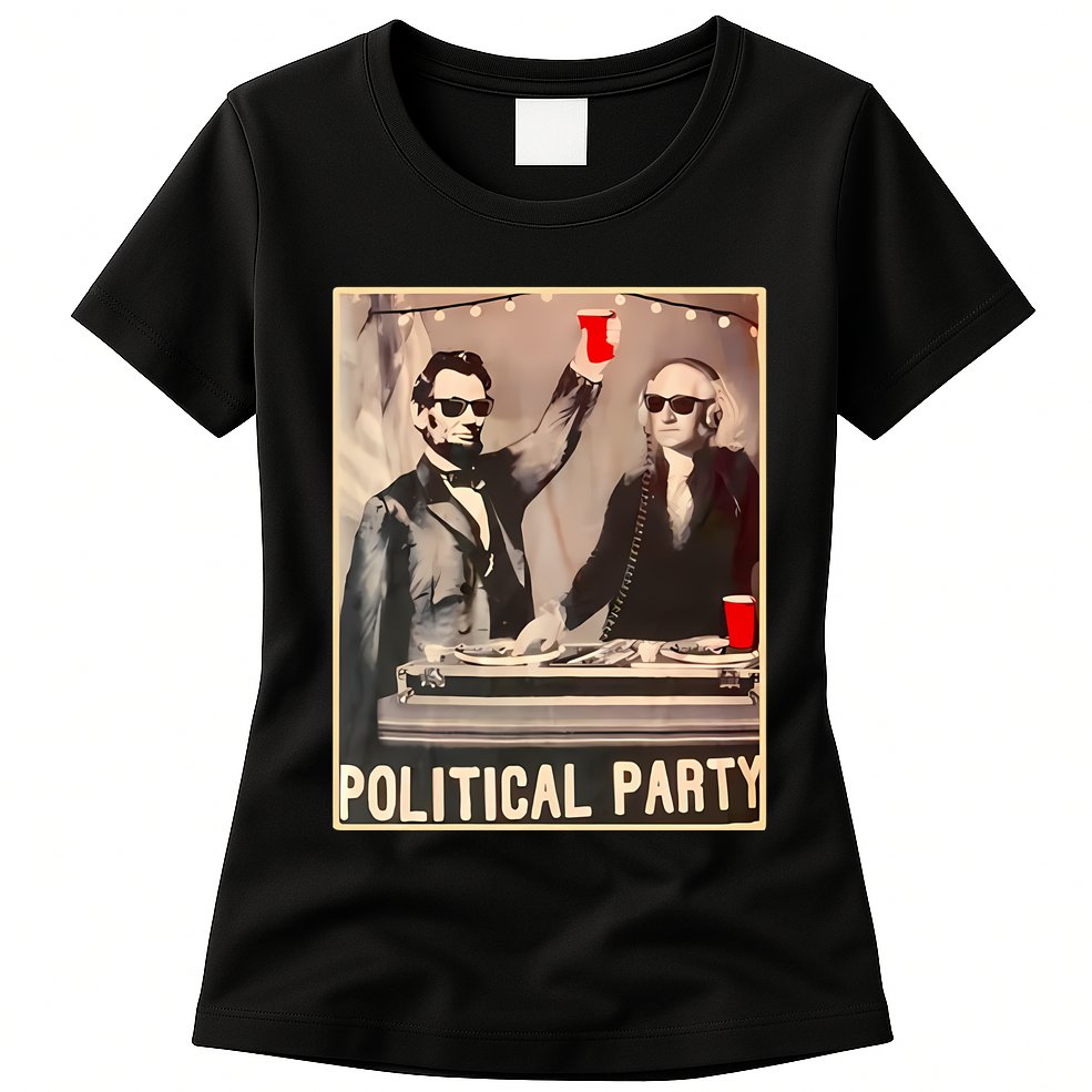 George Washington And Abraham Lincoln Political Party Womens T-Shirt