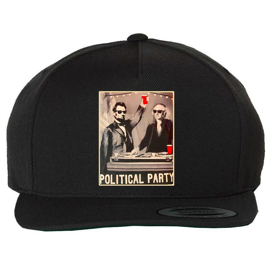 George Washington And Abraham Lincoln Political Party Wool Snapback Cap