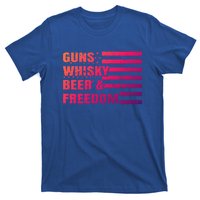 Gun Whisky Beer And Freedom American Flag Cool Gift For Guys Gift T-Shirt