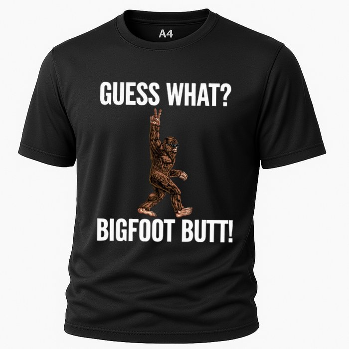 Guess What Bigfoot Butt Funny Sasquatch Peace Cooling Performance Crew T-Shirt