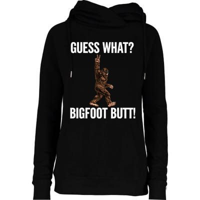 Guess What Bigfoot Butt Funny Sasquatch Peace Womens Funnel Neck Pullover Hood
