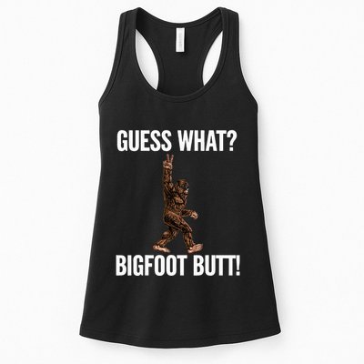 Guess What Bigfoot Butt Funny Sasquatch Peace Womens Tank Top