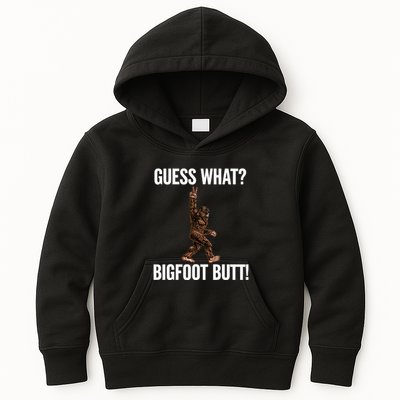 Guess What Bigfoot Butt Funny Sasquatch Peace Kids Hoodie