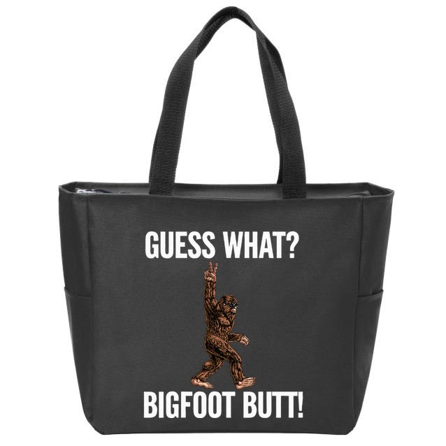 Guess What Bigfoot Butt Funny Sasquatch Peace Zip Tote Bag