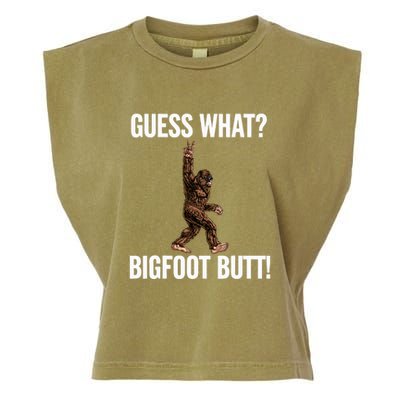 Guess What Bigfoot Butt Funny Sasquatch Peace Garment-Dyed Women's Muscle Tee