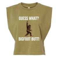 Guess What Bigfoot Butt Funny Sasquatch Peace Garment-Dyed Women's Muscle Tee