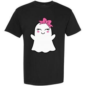 Ghost With Bow Boo Girl Halloween Garment-Dyed Heavyweight T-Shirt