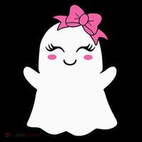 Ghost With Bow Boo Girl Halloween Flexfit Unipanel Trucker Cap