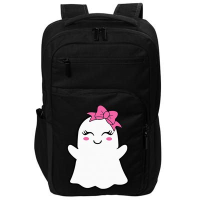 Ghost With Bow Boo Girl Halloween Impact Tech Backpack