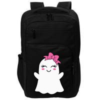 Ghost With Bow Boo Girl Halloween Impact Tech Backpack