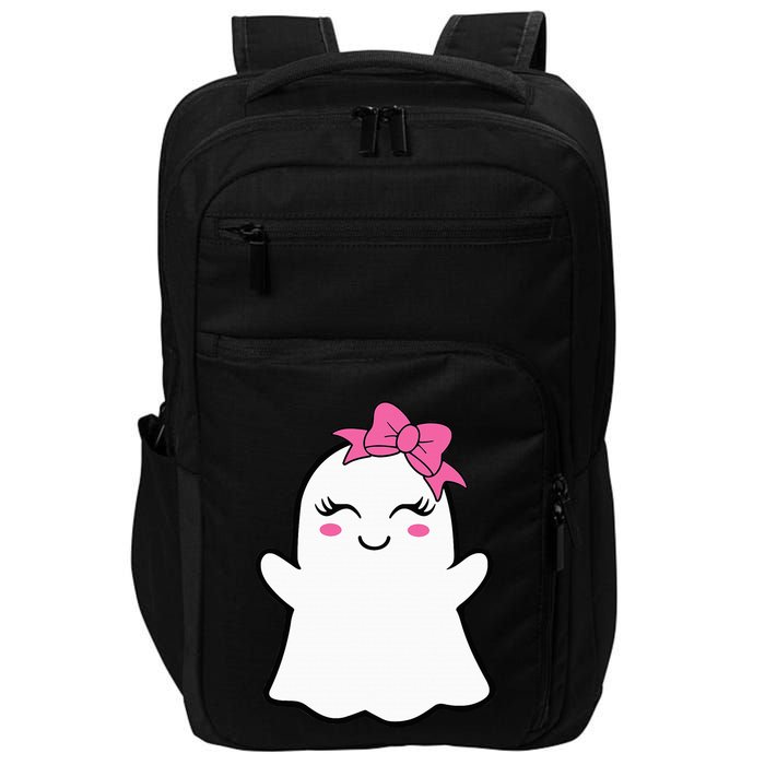 Ghost With Bow Boo Girl Halloween Impact Tech Backpack