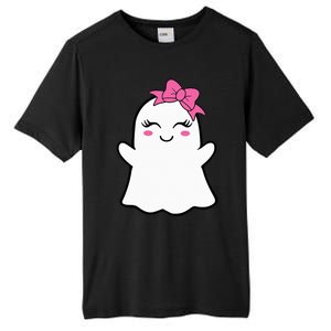 Ghost With Bow Boo Girl Halloween Tall Fusion ChromaSoft Performance T-Shirt