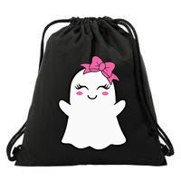 Ghost With Bow Boo Girl Halloween Drawstring Bag