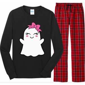 Ghost With Bow Boo Girl Halloween Long Sleeve Pajama Set