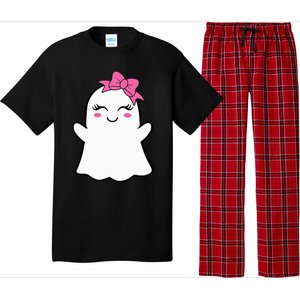 Ghost With Bow Boo Girl Halloween Pajama Set