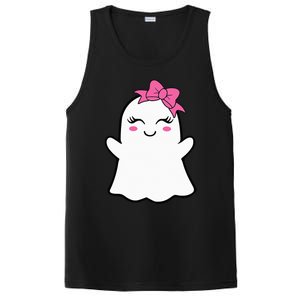 Ghost With Bow Boo Girl Halloween PosiCharge Competitor Tank