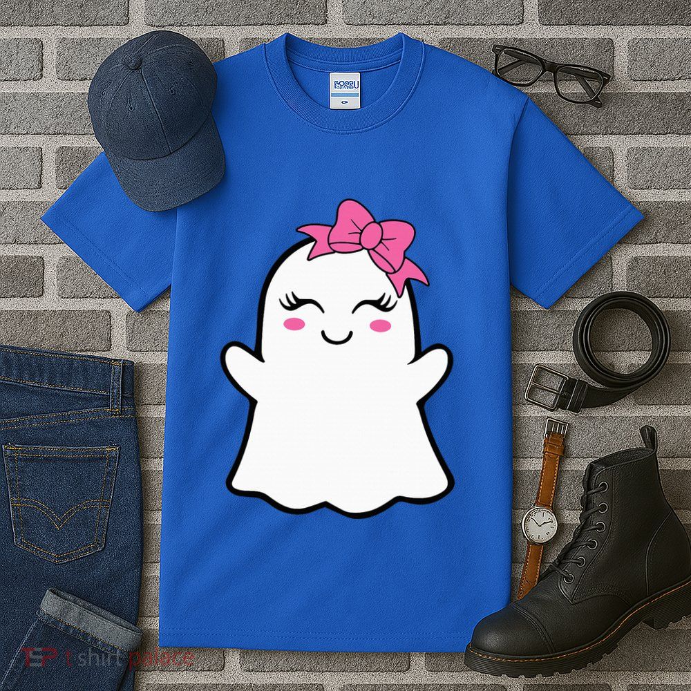 Ghost With Bow Boo Girl Halloween Tall T-Shirt