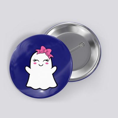 Ghost With Bow Boo Girl Halloween Button